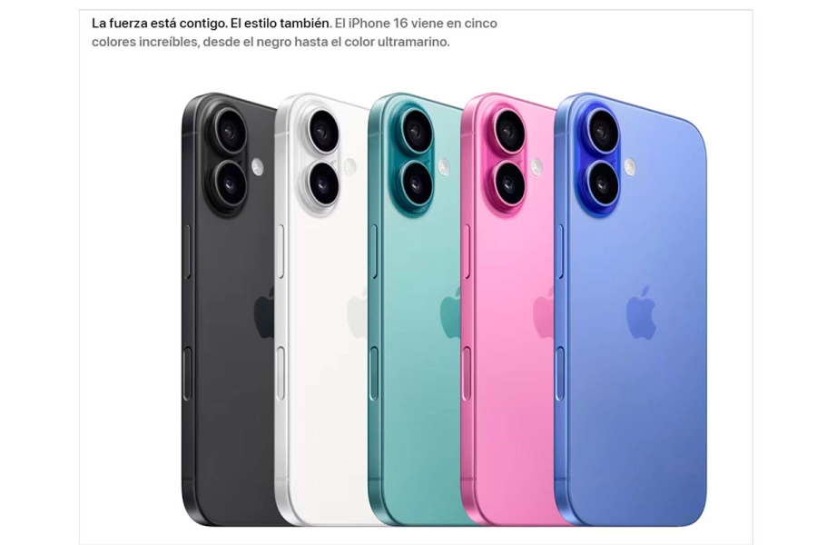 El nuevo celular de Apple, Iphone16. (Foto: Apple Oficial)