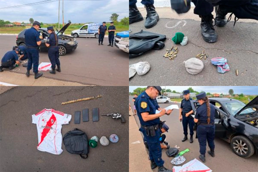 Los presuntos autores del ataque a disparos fueron cercados por la Polic&iacute;a en la zona sur de Concordia (foto Polic&iacute;a de Entre R&iacute;os)