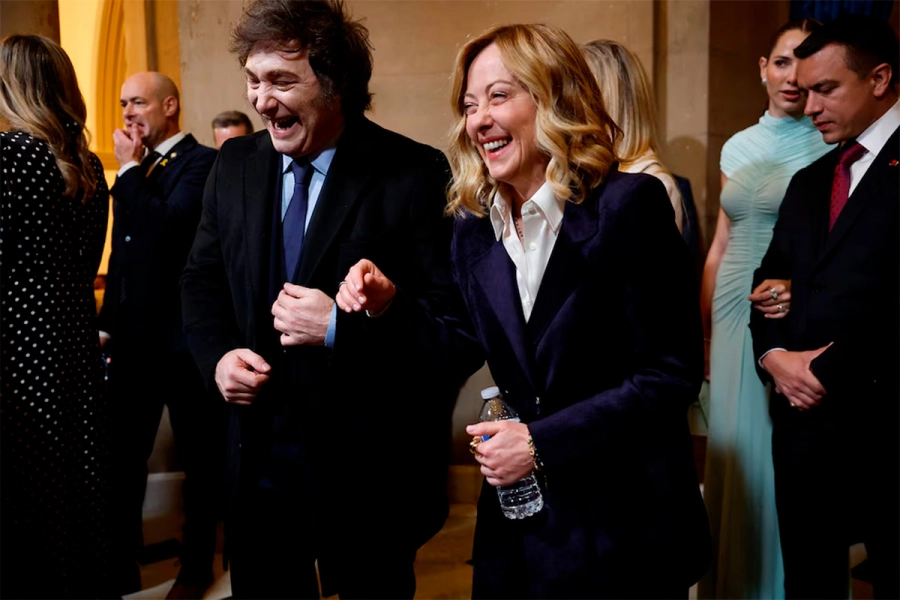 Javier Milei y Giorgia Meloni - Foto: AFP