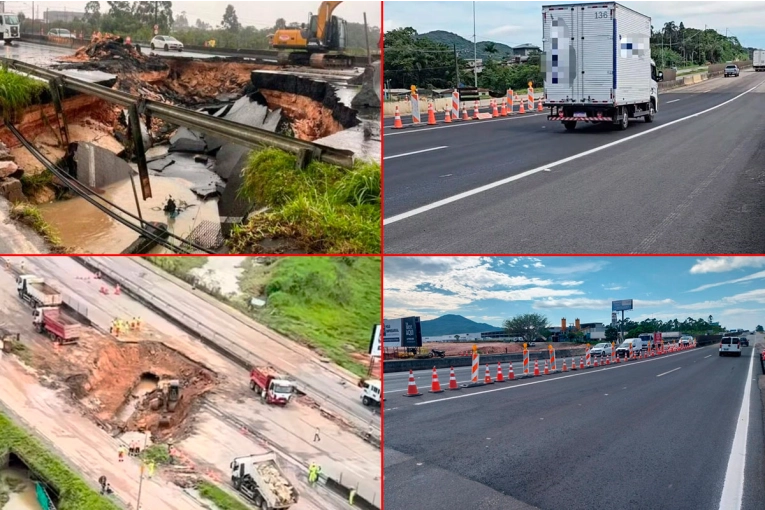 Brasil: Tras el temporal, reabren en tiempo récord tramo de una ruta clave de Florianópolis