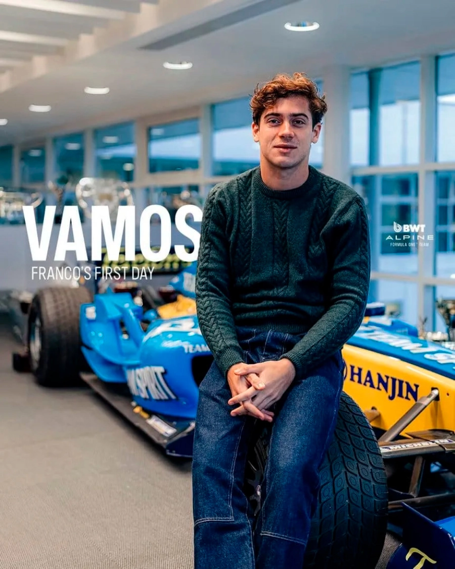 Colapinto en Alpine.  Prensa