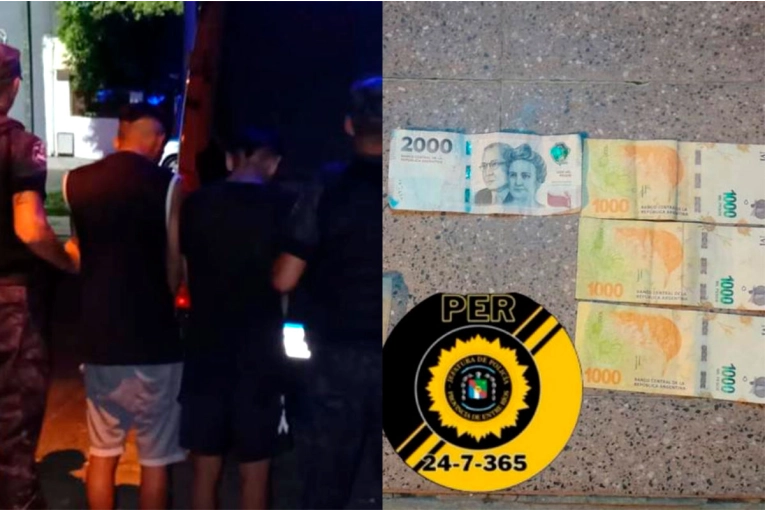 Dos jóvenes fueron detenidos con cocaína y dinero en Paraná