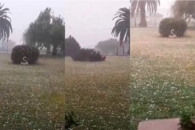 Granizó en localidad entrerriana y se mantiene la alerta por tormentas