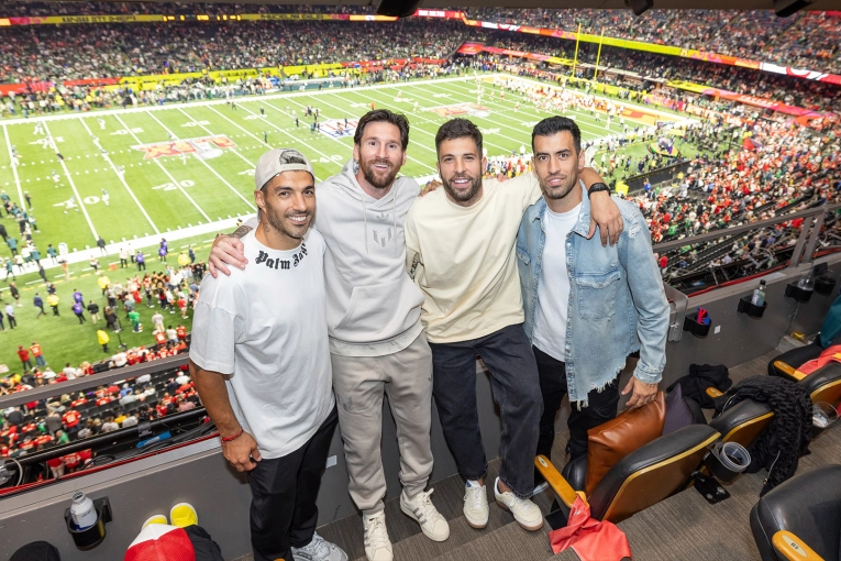 Lionel Messi estuvo presente en el Super Bowl para la final de la NFL: video