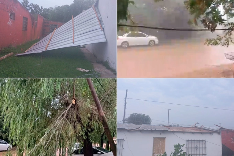 Fuerte temporal en el sur entrerriano causó voladuras de techos y árboles caídos