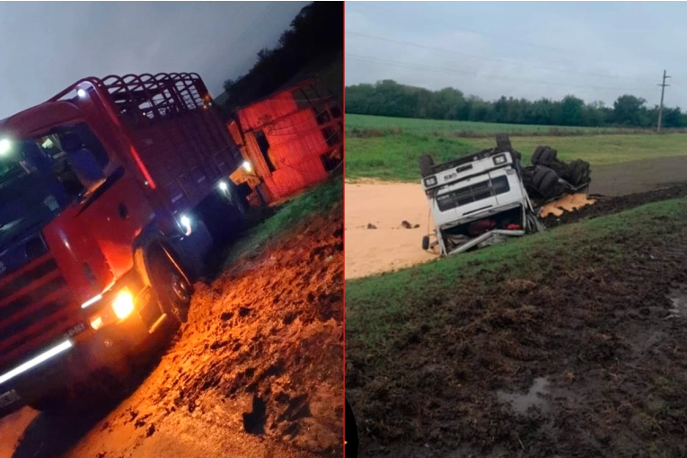 En menos de 24 horas, dos camiones volcaron en mismo tramo de ruta 12, en XX de Septiembre