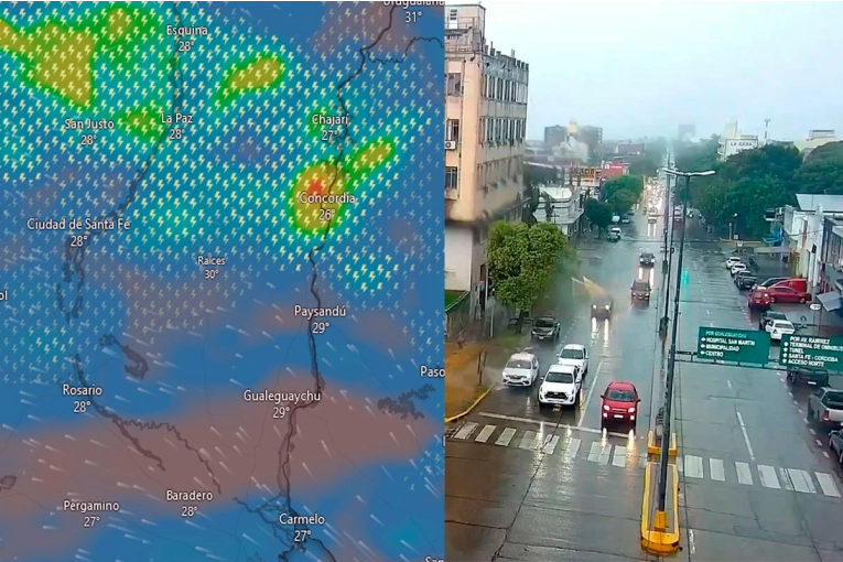 Intensas lluvias y alerta por tormentas en gran parte de Entre Ríos: se registran anegamientos