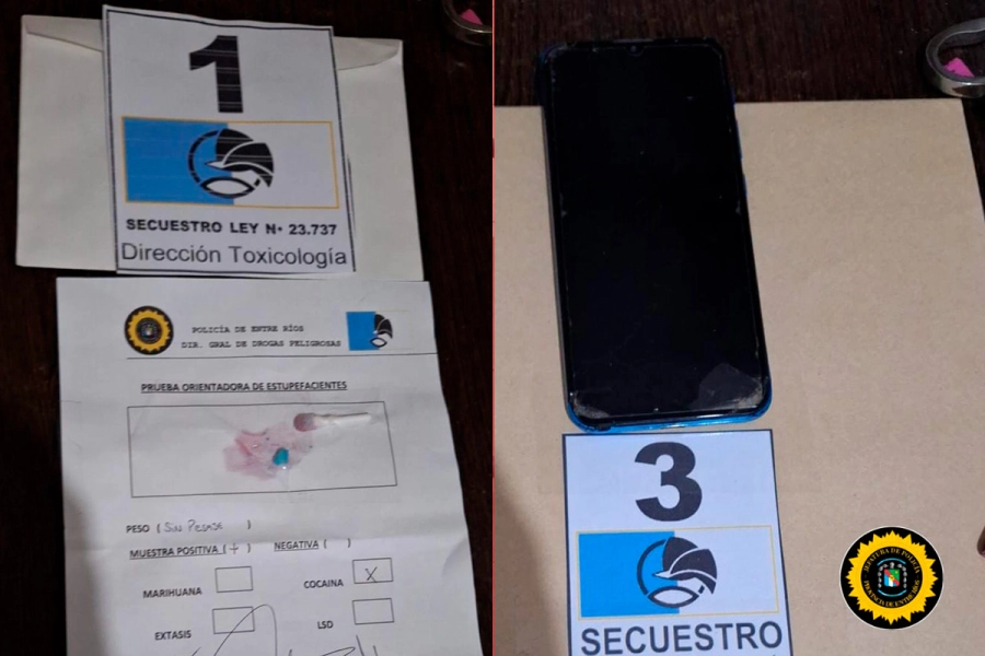 Los elementos secuestrados en la vivienda de calle El Tr&eacute;bol (foto Polic&iacute;a de Entre R&iacute;os)