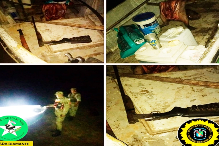 Secuestran armas, carpincho y dos chanchos salvajes en islas de Diamante