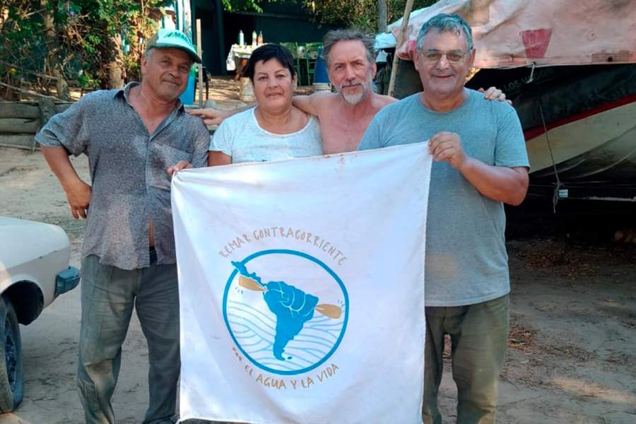 La llegada de los remeros a Bella Vista (Corrientes) (foto Remar Contracorriente)