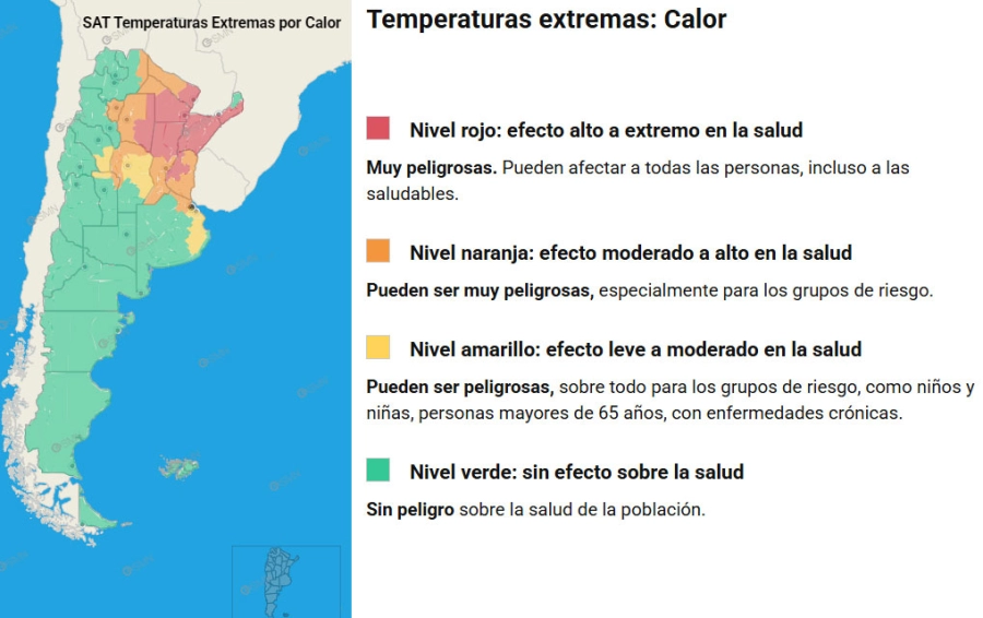 Provincias en alerta por calor. SMN
