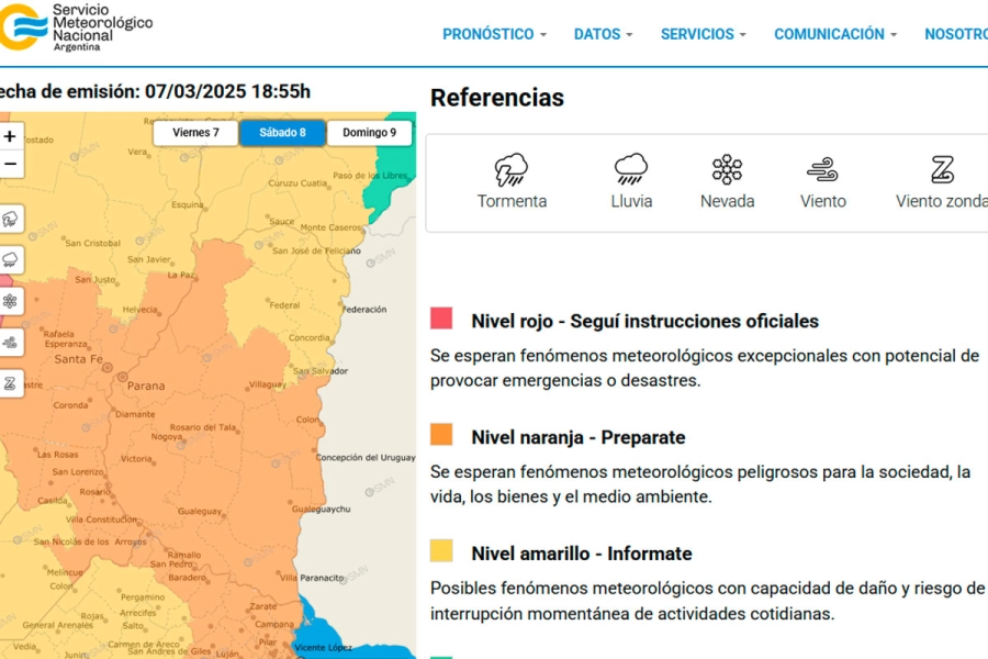 Alerta en Entre Ríos.