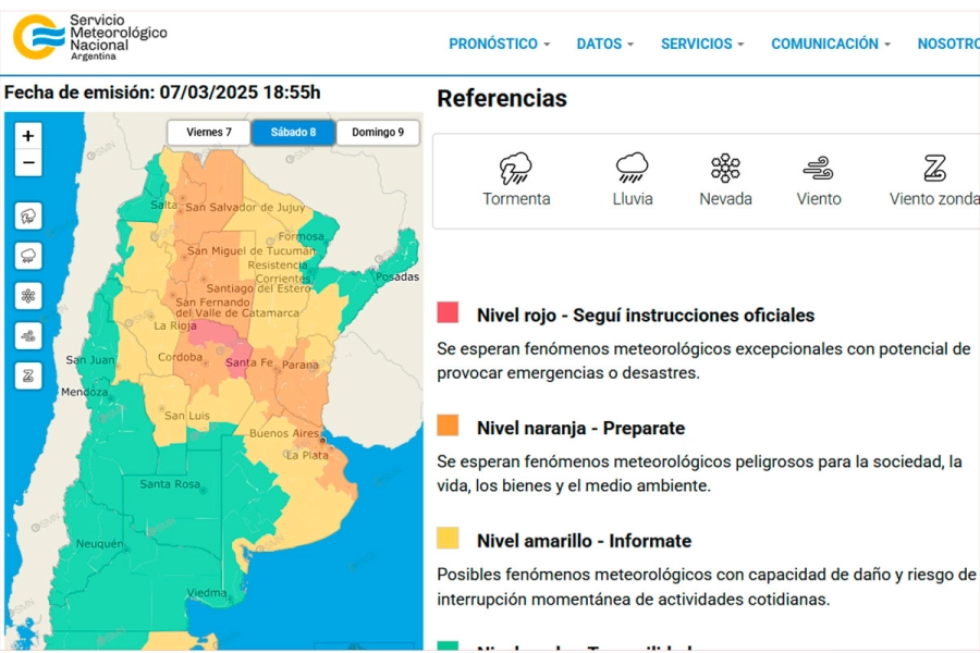 Alerta en el país.