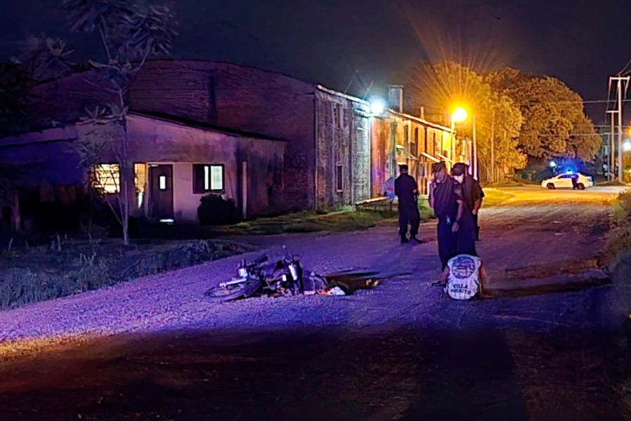 Accidente de moto en Federación (foto Policía de Entre Ríos)