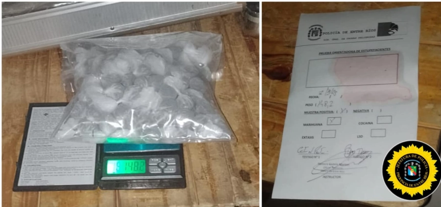 Secuestraron coca&iacute;na y marihuana en allanamiento en Paran&aacute; (foto Polic&iacute;a de Entre R&iacute;os)