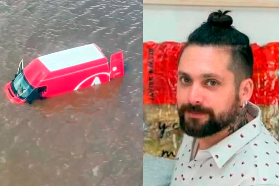 La camioneta del trabajador de correo