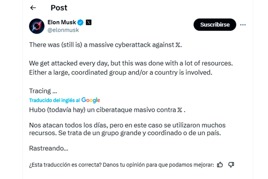 El posteo de Elon Musk