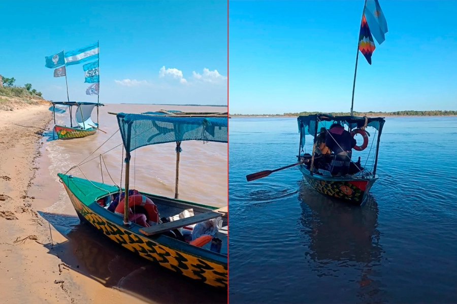 Las embarcaciones, la del Zurdo, la Yaguarona y Salvemos al Paran&aacute; (foto Remar Contracorriente)