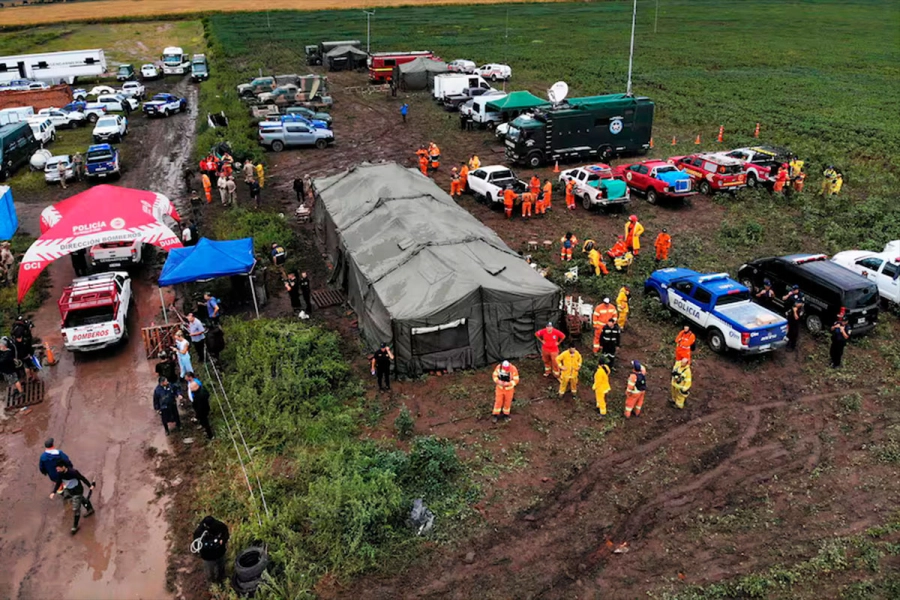 Uno de los rastrillajes para buscar a Lian. (Foto: La Naci&oacute;n)