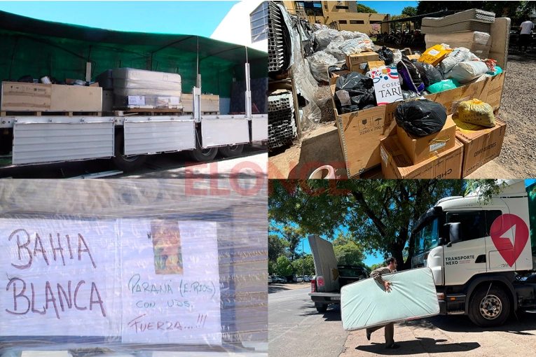 Nexo Aberturas y Ayudar Hace Bien enviaron donaciones desde Paraná a Bahía Blanca