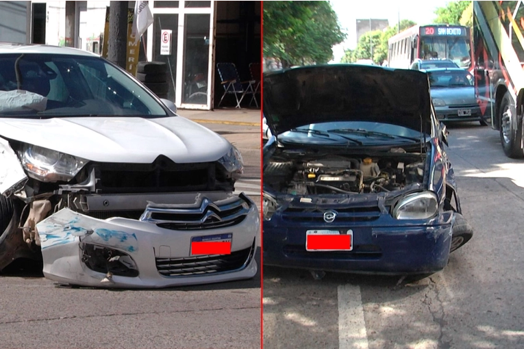 Choque en avenida Ramírez: un auto impactó a otro que salía de estacionamiento