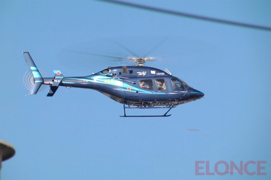 Helic&oacute;ptero policial sobrevuela Paran&aacute; y Oro Verde (foto Elonce)