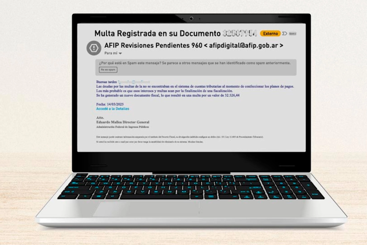 Características del correo falso detectado Características del correo falso detectado