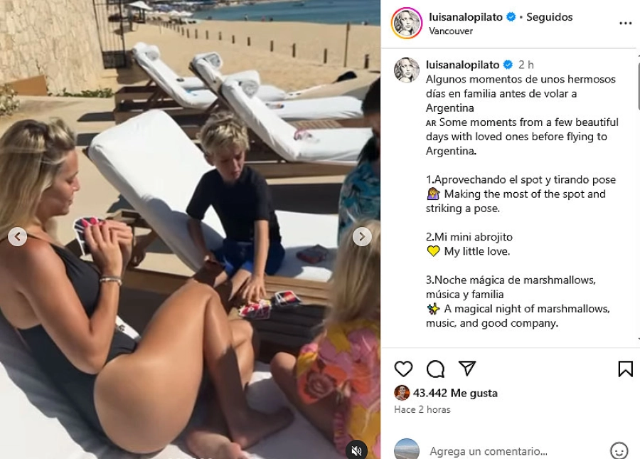 Luisana Lopilato y sus hijos. Instagram