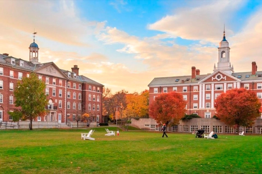 Vista del campus de la Universidad de Harvard.