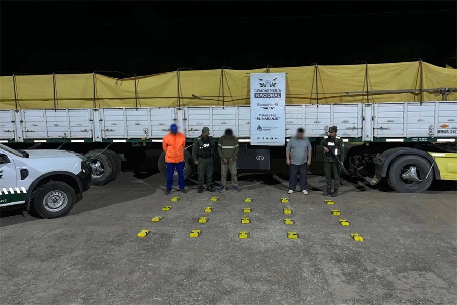 Cocaína camuflada en soja. Gendarmería Nacional