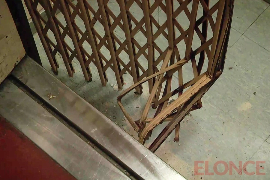 How the elevator was after the fall.