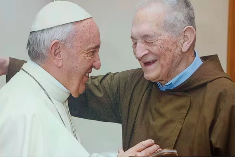El reencuentro del cardenal Luis Dri y el Papa Francisco, en 2018.