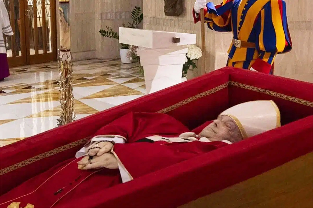 Los restos del papa Francisco. Los restos del papa Francisco.