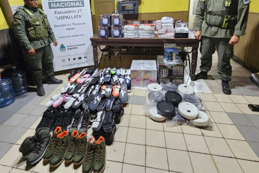 Mercader&iacute;a de contrabando en Mendoza. Gendarmer&iacute;a Nacional.