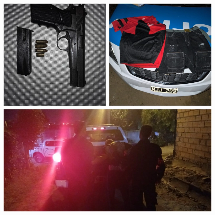 Encontraron un arma 9mm oculta tras la detenci&oacute;n de un menor en barrio El Morro de Paran&aacute; (foto Polic&iacute;a de Entre R&iacute;os)