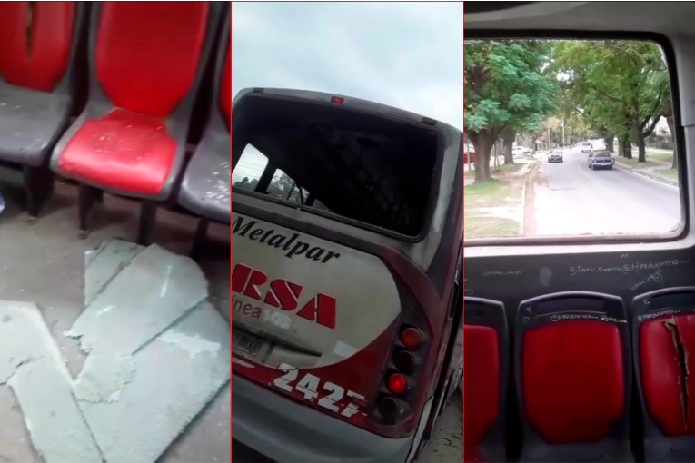 Estalló la luneta de un colectivo en Paraná y los vidrios cayeron sobre una pasajera