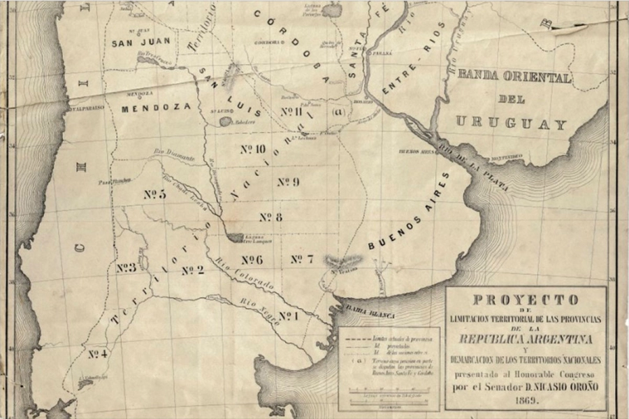 Las provincias argentinas en 1869.