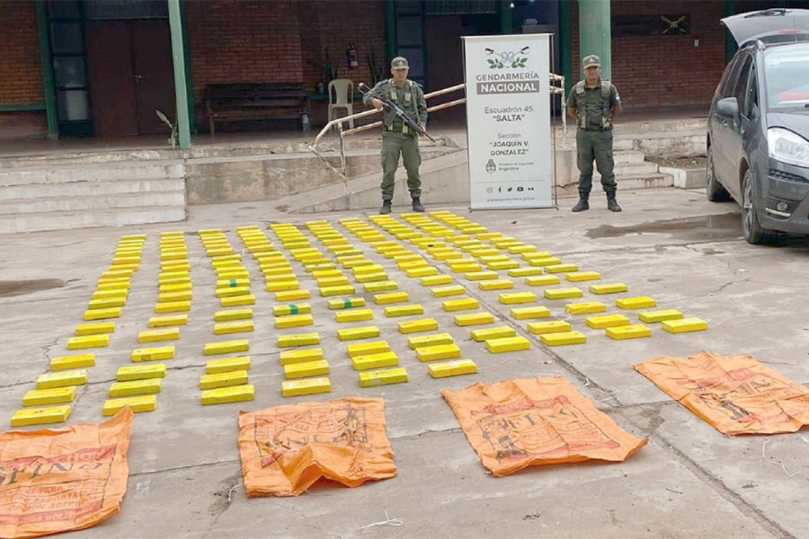 Cocaína incautada en Salta. Gendarmería Nacional