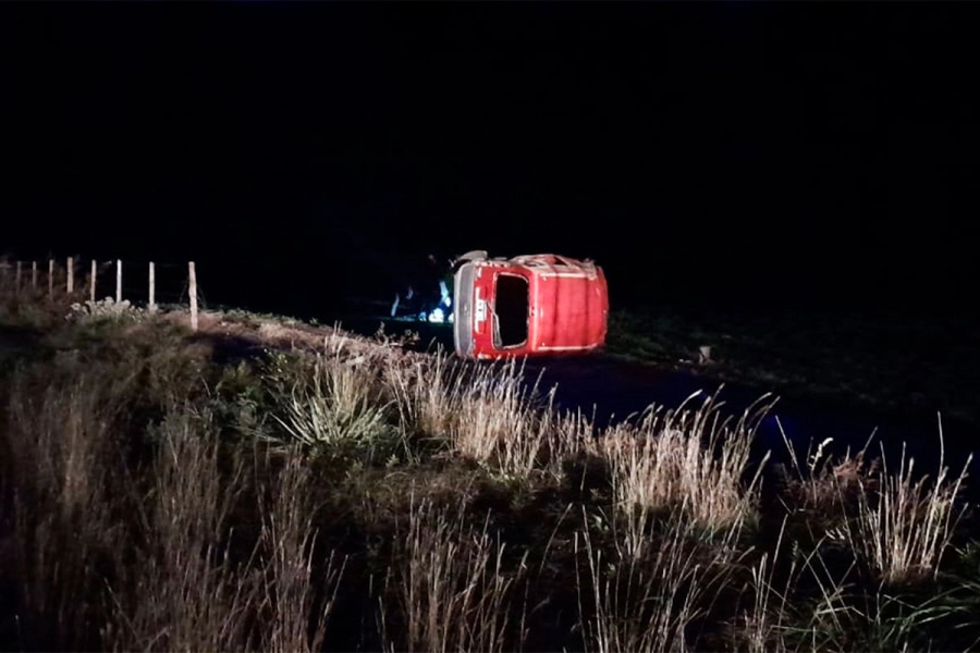 Vuelco en Ruta 12