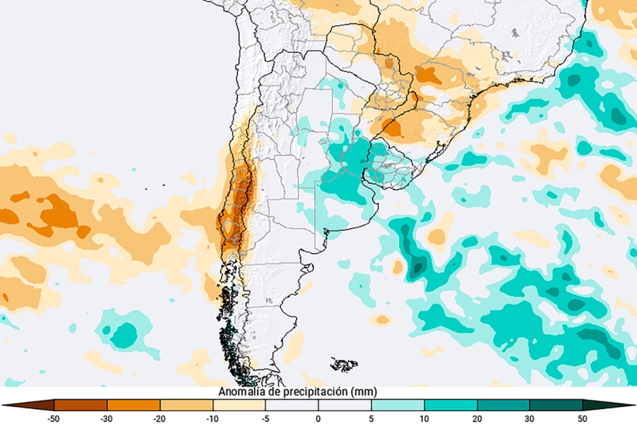 Anomalía de temperatura prevista para el mes de mayo. Meteored