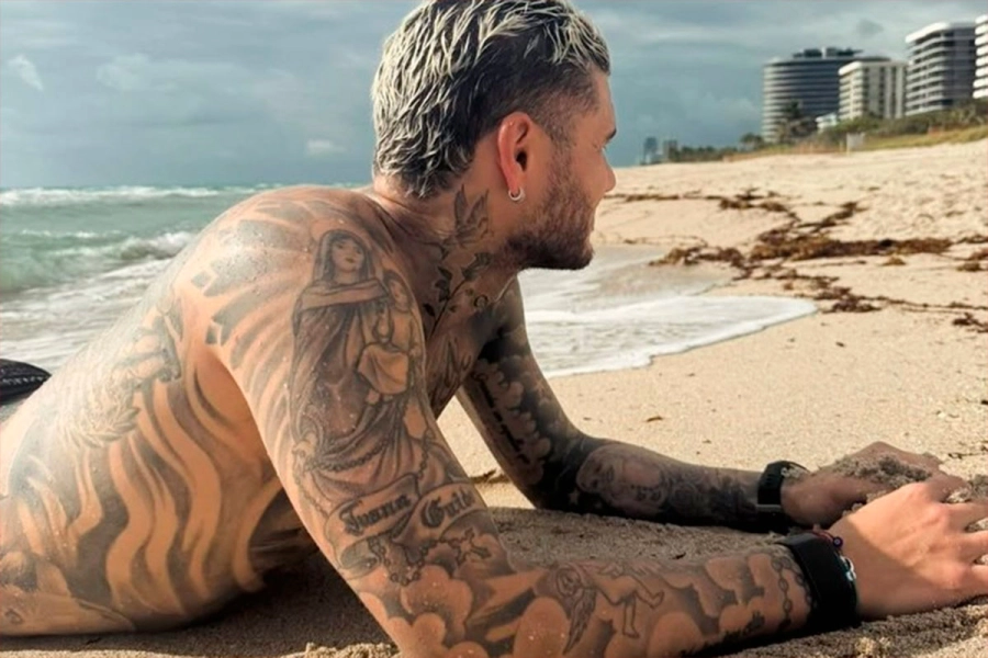 Mauro Icardi, retratado por La China Suárez. (Foto: Instagram).