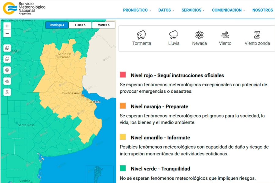 Alerta para Entre Ríos.