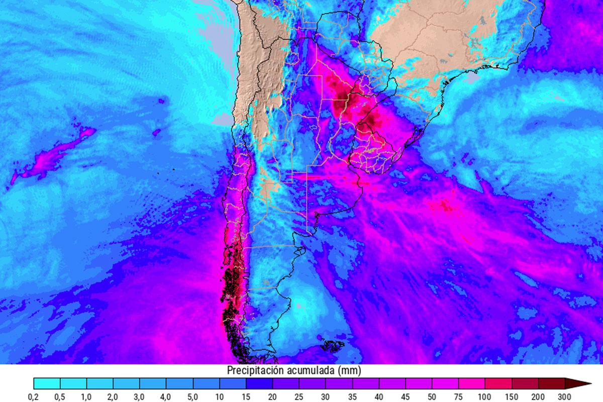 Las lluvias acumuladas que se prevén hasta el viernes. Las lluvias acumuladas que se prevén hasta el viernes.