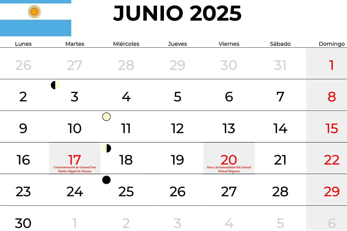 Habrá dos feriados en una semana en junio. Habrá dos feriados en una semana en junio.