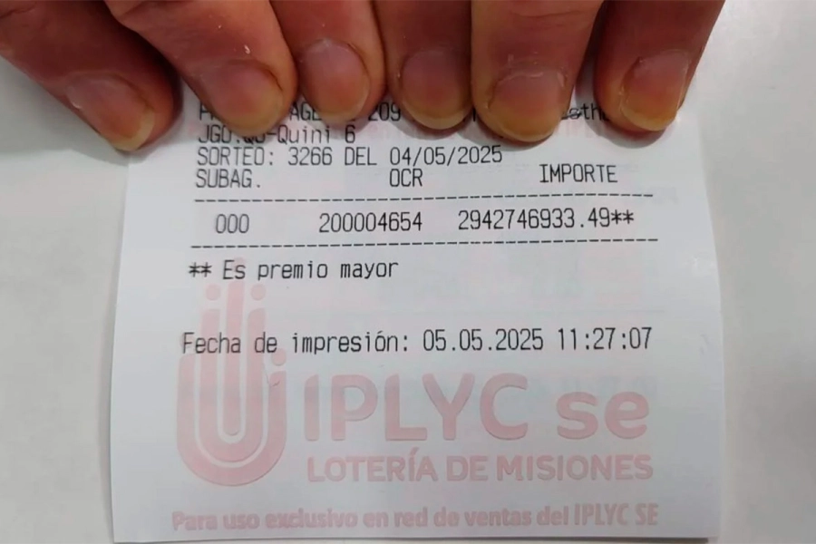 El Quini 6 récord salió en Misiones. Misiones on line