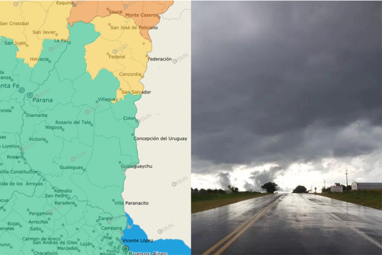 Una zona de Entre Ríos sigue bajo alerta por tormentas: ¿hasta cuándo continuará la inestabilidad en la región?