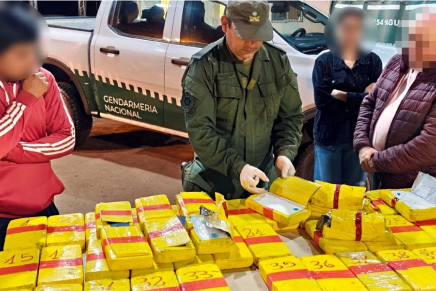 Cocaína incautada en Salta. Gendarmería Nacional