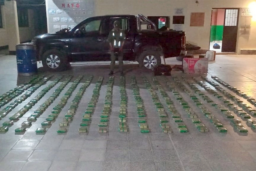 Hojas de coca incautadas. Gendarmer&iacute;a Nacional