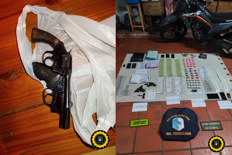 Lo que incautaron tras allanamientos por narcotráfico en Entre Ríos Corrientes y Misiones (foto Policía de Entre Ríos)