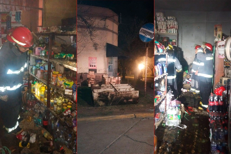 Incendio en verduler&iacute;a de Cerrito (foto Bomberos Voluntarios de Cerrito)